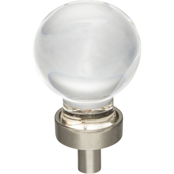 Jeffrey Alexander 1-1/16" Diameter Satin Nickel Sphere Glass Harlow Cabinet Knob G130SN - main